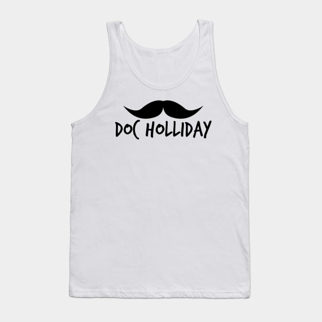 Doc Holliday Minimal Mustache Tank Top by tziggles